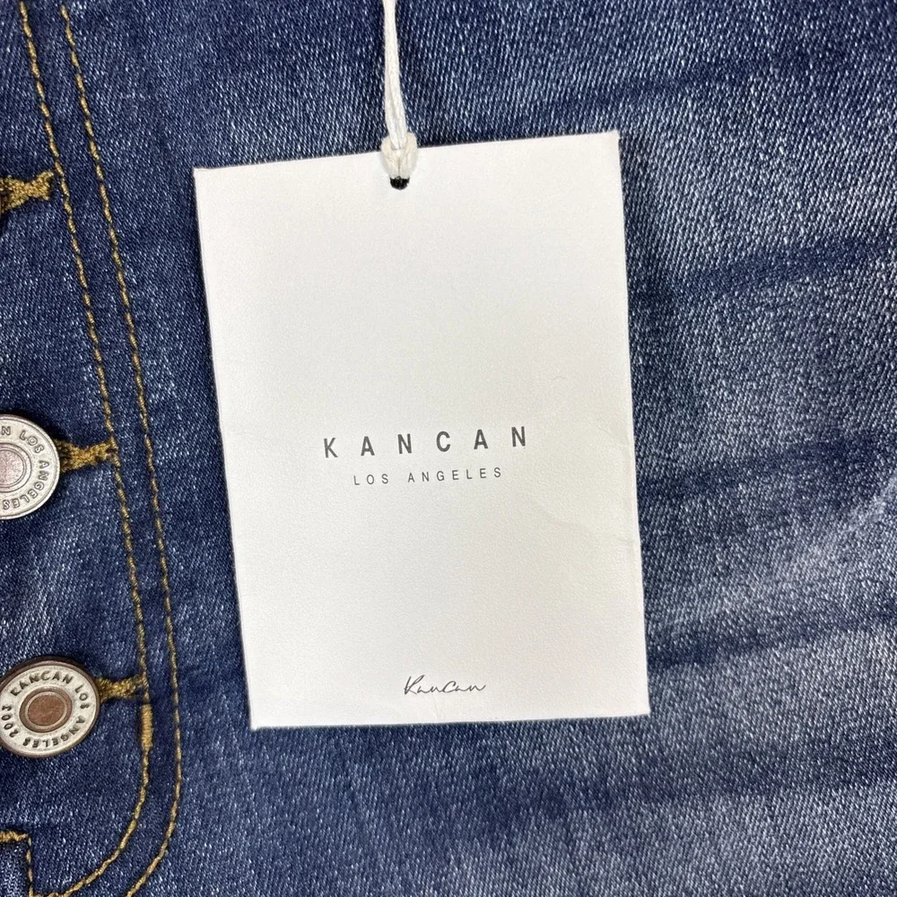 KanCan‎ Jean Women Size 33 Blue Curvy High Rise Button Fly Skinny NWT
